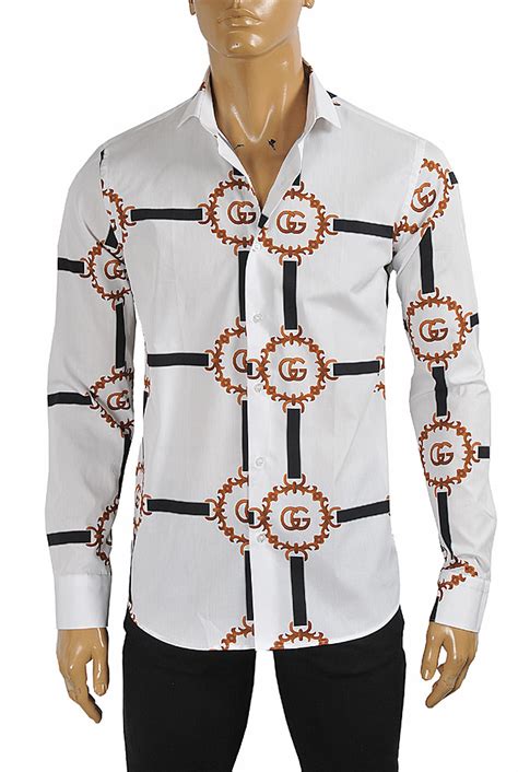 gucci print dress shirt|gucci formal dress.